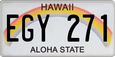 HI license plate EGY271