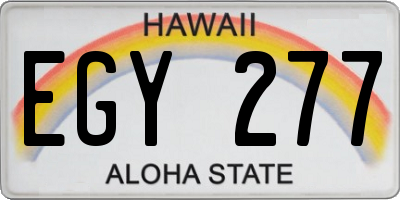 HI license plate EGY277