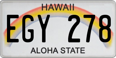 HI license plate EGY278