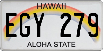 HI license plate EGY279