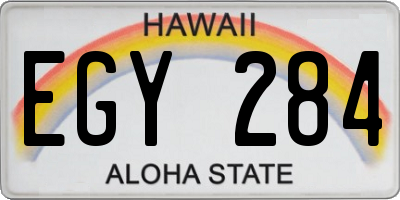 HI license plate EGY284