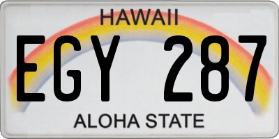 HI license plate EGY287