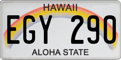 HI license plate EGY290