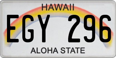 HI license plate EGY296