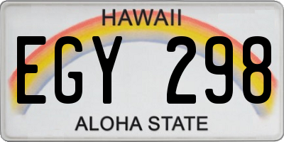 HI license plate EGY298