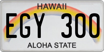 HI license plate EGY300