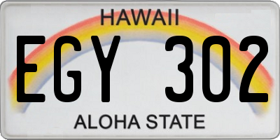 HI license plate EGY302