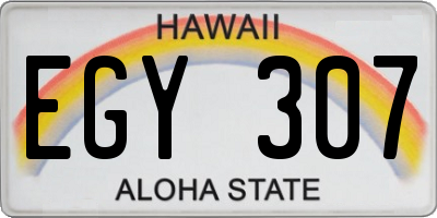 HI license plate EGY307