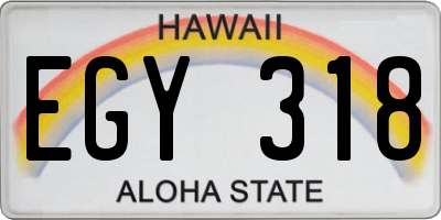 HI license plate EGY318