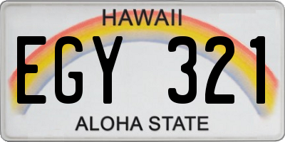 HI license plate EGY321