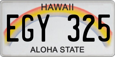 HI license plate EGY325