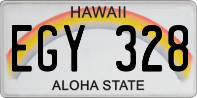 HI license plate EGY328