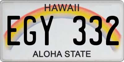 HI license plate EGY332