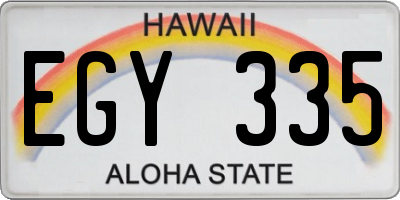 HI license plate EGY335