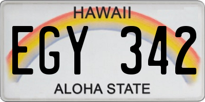 HI license plate EGY342