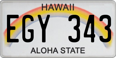 HI license plate EGY343