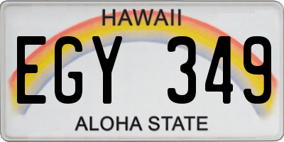 HI license plate EGY349