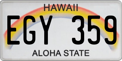 HI license plate EGY359