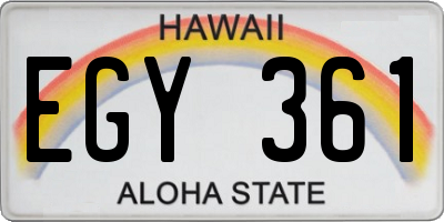 HI license plate EGY361