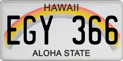 HI license plate EGY366