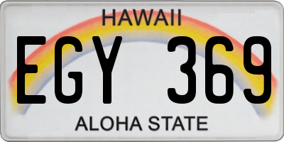 HI license plate EGY369