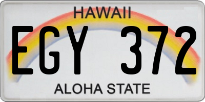 HI license plate EGY372