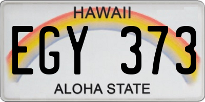 HI license plate EGY373