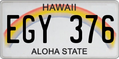 HI license plate EGY376