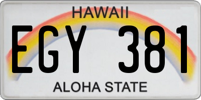 HI license plate EGY381