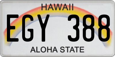 HI license plate EGY388
