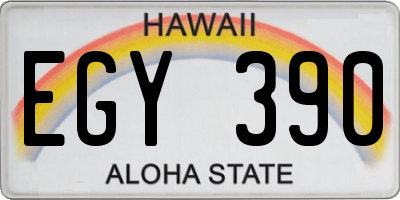 HI license plate EGY390