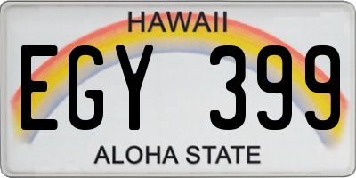 HI license plate EGY399