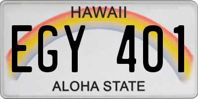 HI license plate EGY401