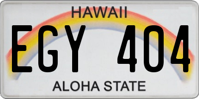 HI license plate EGY404