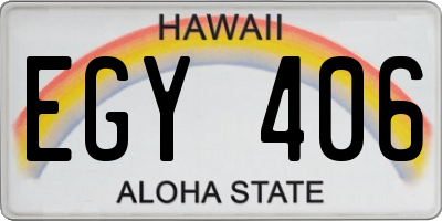 HI license plate EGY406