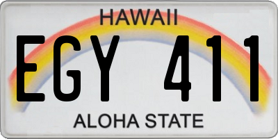HI license plate EGY411