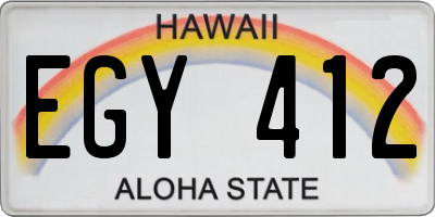 HI license plate EGY412
