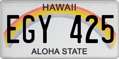 HI license plate EGY425