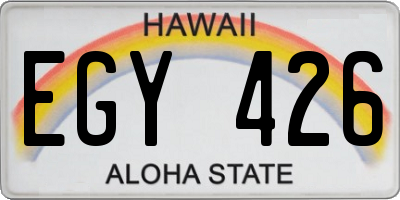 HI license plate EGY426