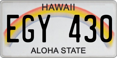 HI license plate EGY430