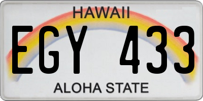 HI license plate EGY433