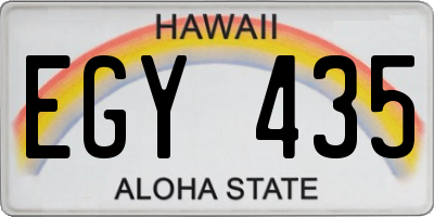 HI license plate EGY435