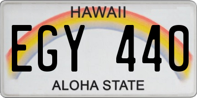 HI license plate EGY440
