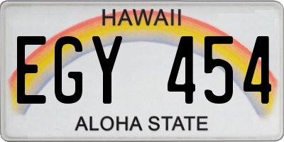 HI license plate EGY454