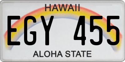 HI license plate EGY455