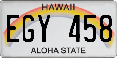 HI license plate EGY458