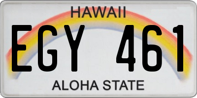 HI license plate EGY461