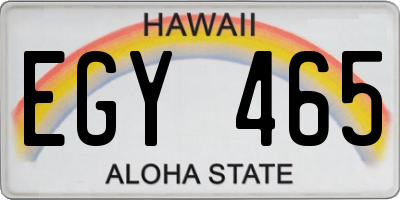 HI license plate EGY465