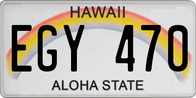 HI license plate EGY470