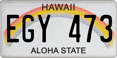 HI license plate EGY473